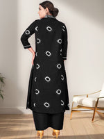 Thumbnail for Kalini Geometric Printed V-Neck Pure Cotton A-Line Kurta With Palazzos
