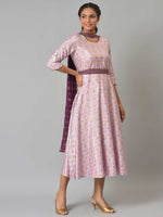 Thumbnail for AURELIA Purple Ethnic Motifs Ethnic Empire Dress - Distacart