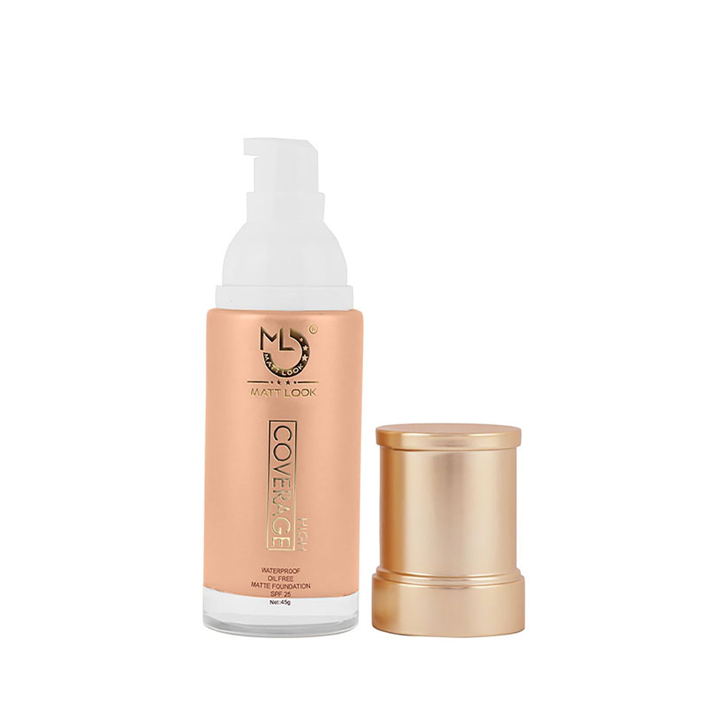 Matt Look High Coverage Waterproof Oil Free Matte SPF 25 Foundation - Light - Distacart