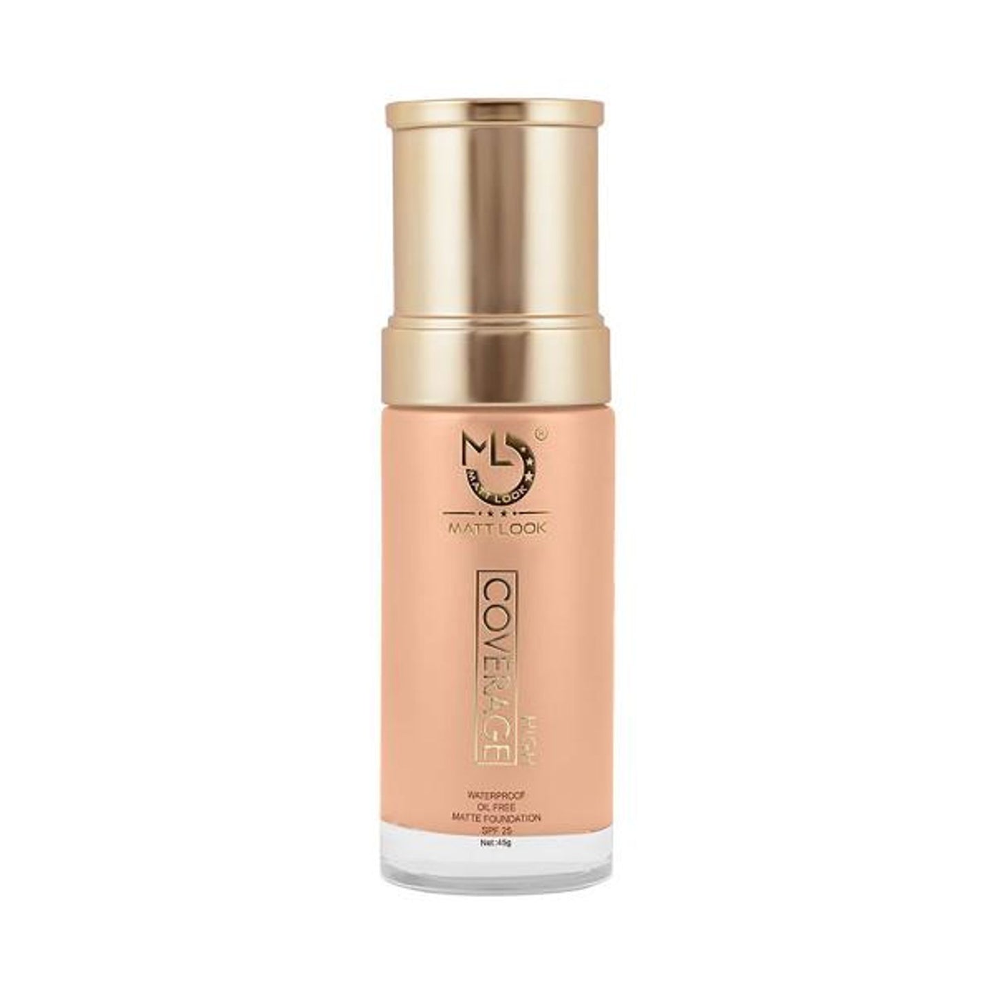 Matt Look High Coverage Waterproof Oil Free Matte SPF 25 Foundation - Light - Distacart
