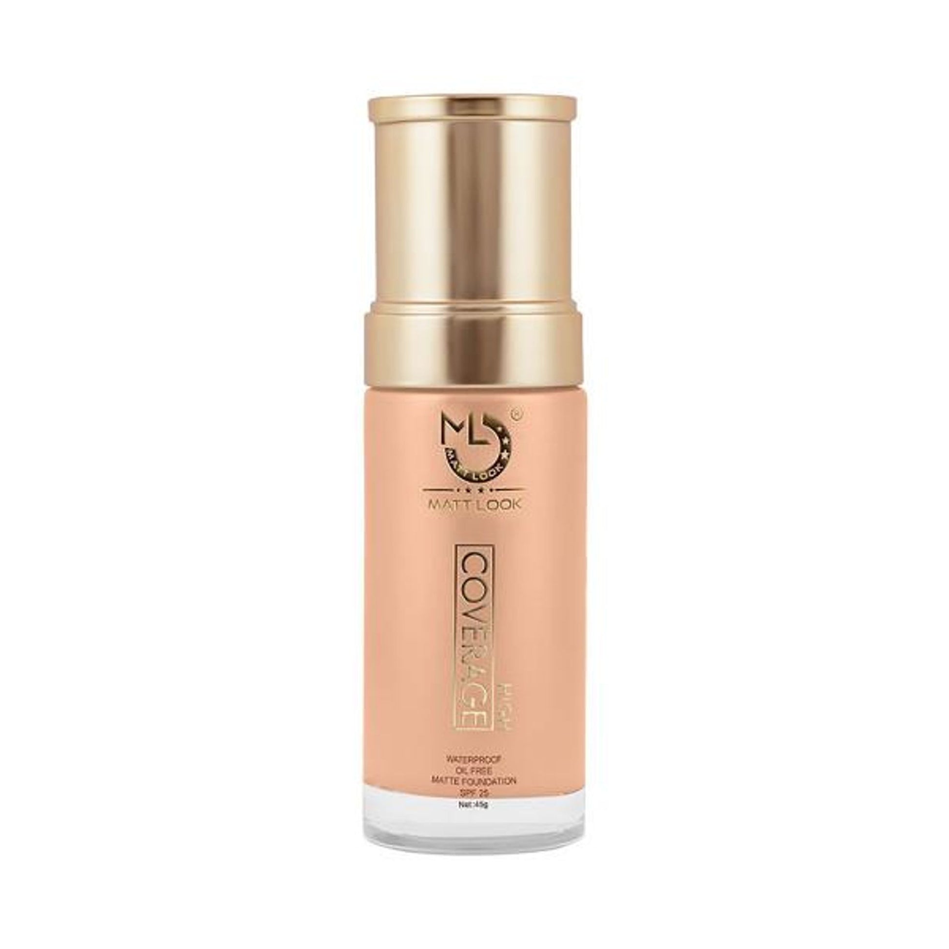 Matt Look High Coverage Waterproof Oil Free Matte SPF 25 Foundation - Light - Distacart