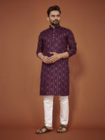 Thumbnail for Anaita Purple Embroidered Cotton Straight Kurta - Distacart