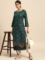 Thumbnail for All About You Women Floral & Geometric Printed Straight Kurta - Distacart