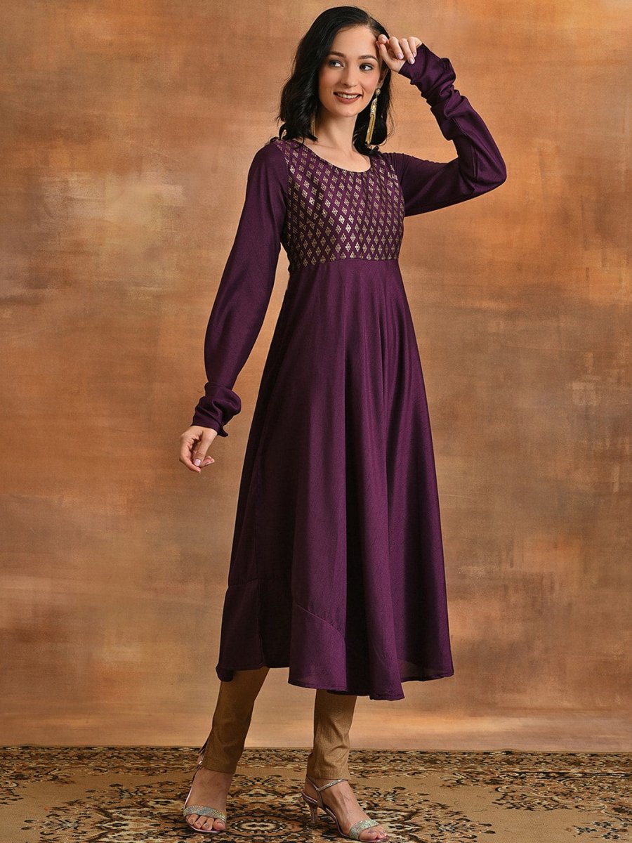 Aks Ethnic Motifs Printed Anarkali Kurta - Distacart