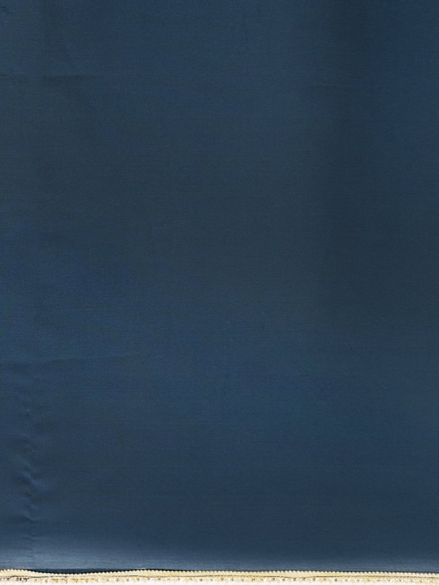 Anouk Navy Blue Sequinned Satin Saree - Distacart