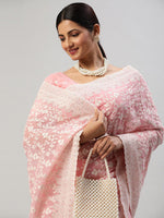Thumbnail for kasee Floral Embroidered Pure Chiffon Saree - Distacart