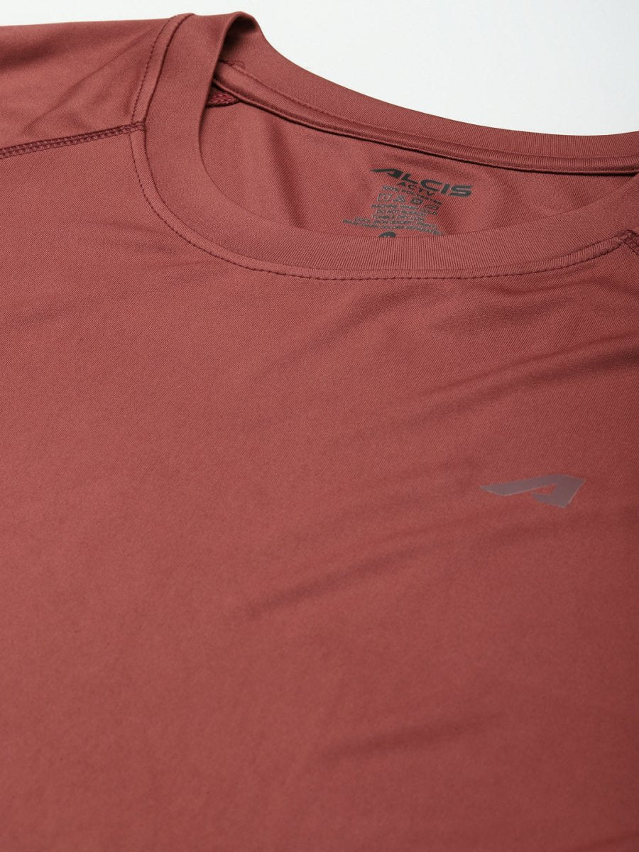 Alcis Men Rust Slim Fit T-shirt - Distacart