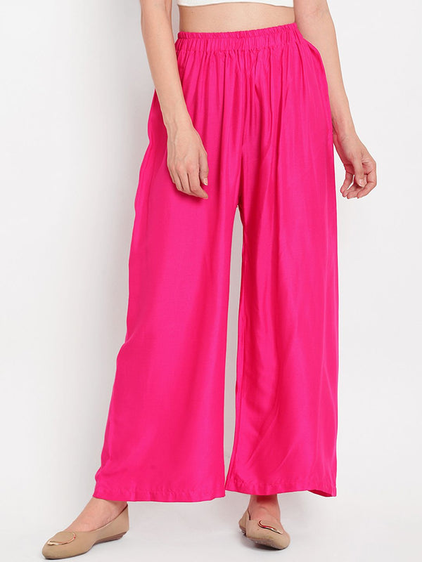TAG 7 Women Pack of 3 Solid Flared Palazzos