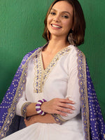 Thumbnail for Sangria Sequence Embroidered Straight Kurta With Trousers