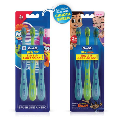 Oral-B Kids Toothbrush - Extra Soft (Pack of 3) - Distacart