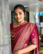 Thumbnail for Preksha Creation Banarasi Soft Silk Women Grey Saree - Distacart