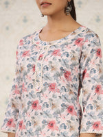 Thumbnail for Ode by House of Pataudi Floral Printed Straight Kurta - Distacart