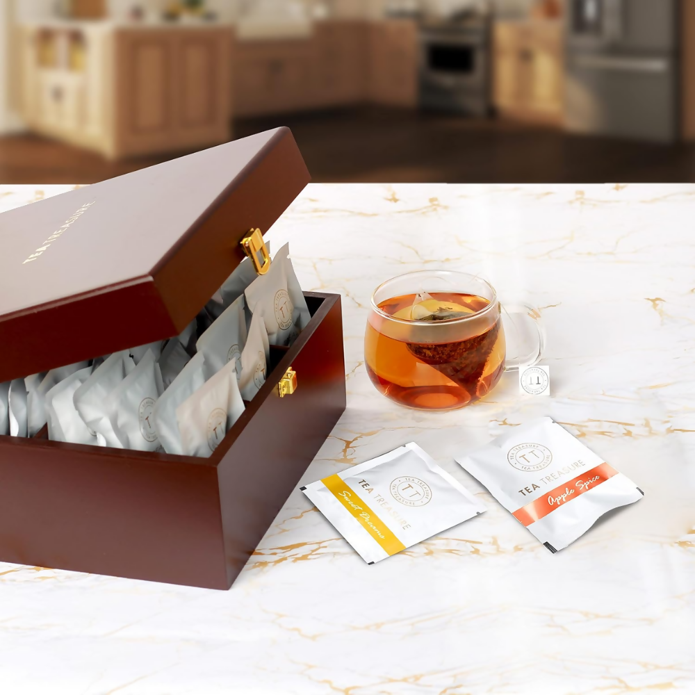 Tea Treasure Wooden Tea Chest - Gift Box - Distacart