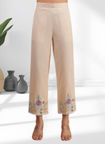 Thumbnail for Joban Fashion Cream Linen Embroidered Readymade Cord Set - Distacart