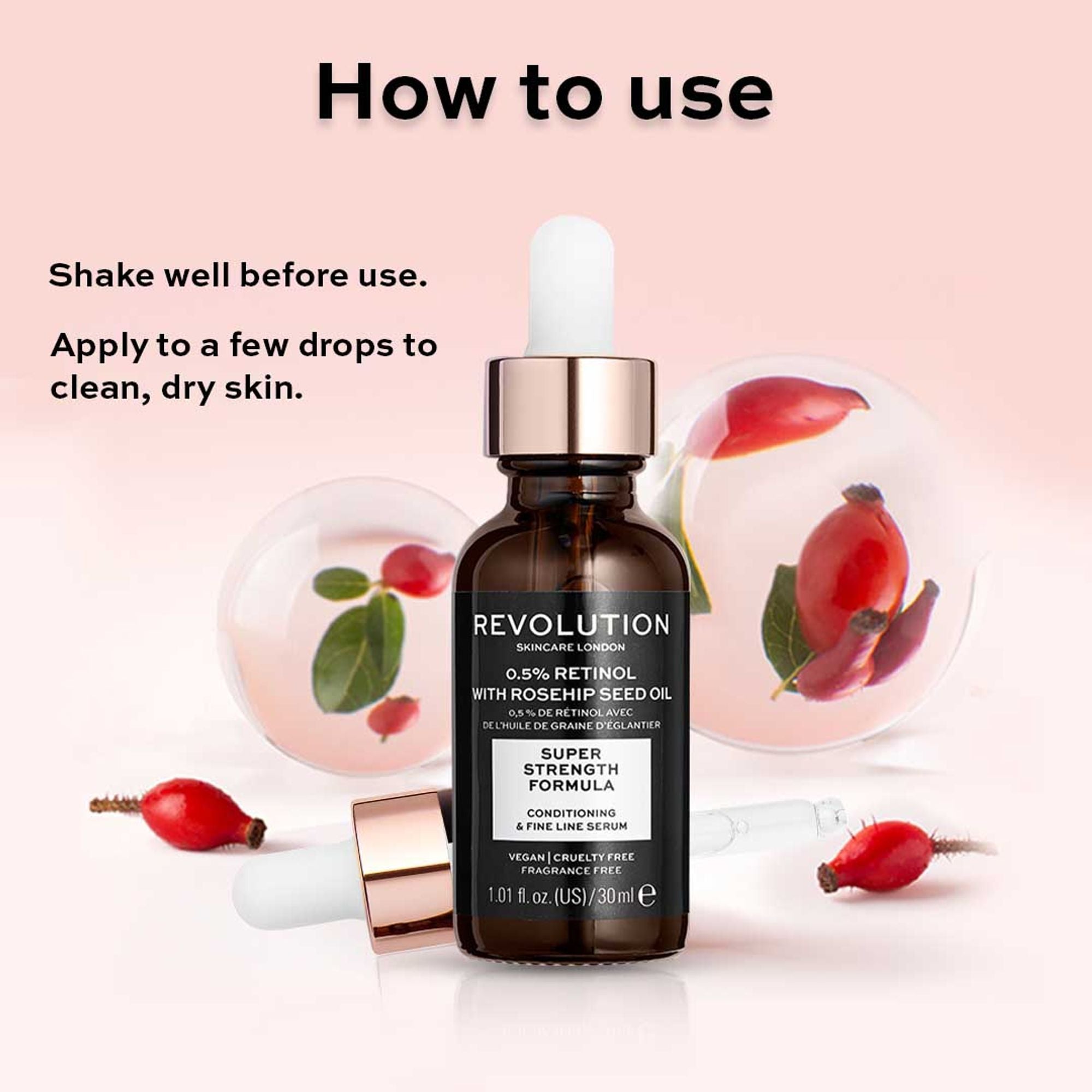 Makeup Revolution Skincare 0.5% Retinol Super Serum With Rosehip Seed Oil - Distacart