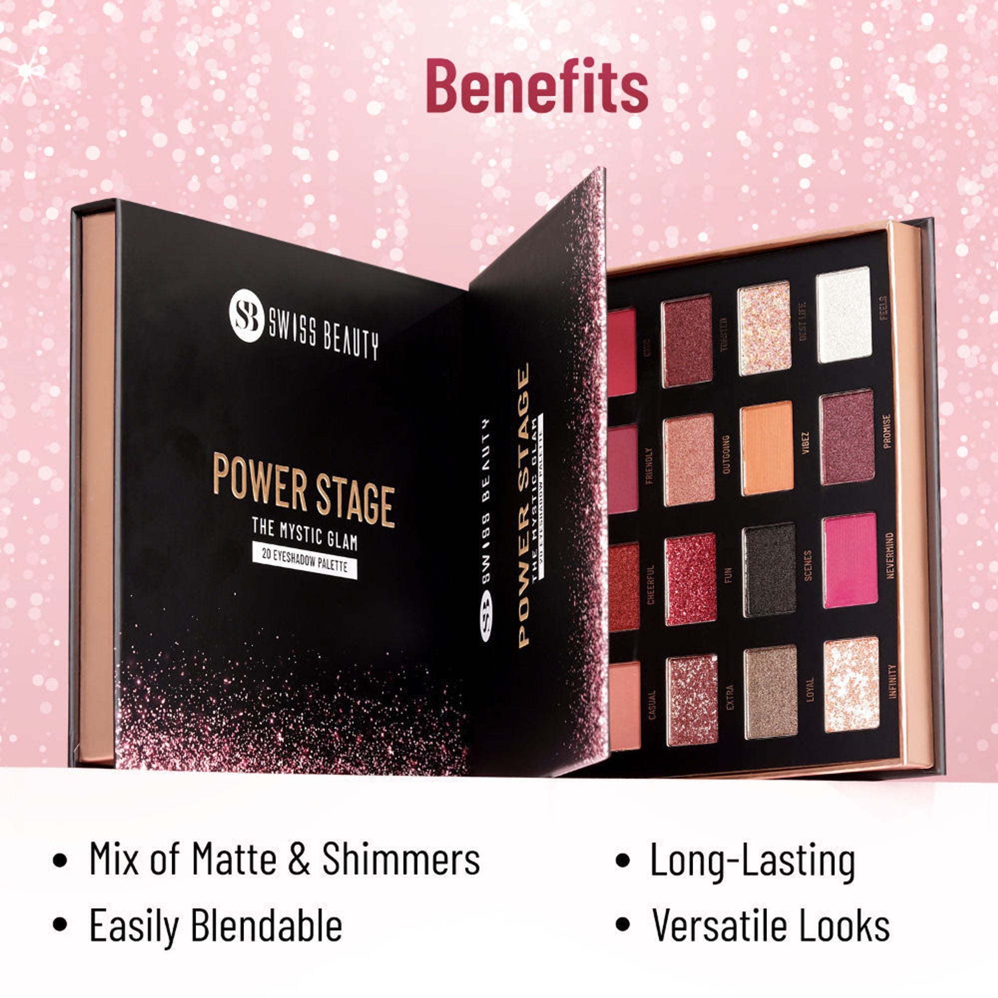 Swiss Beauty Power Stage Eyeshadow Palette - 01 Mystic Glam - Distacart