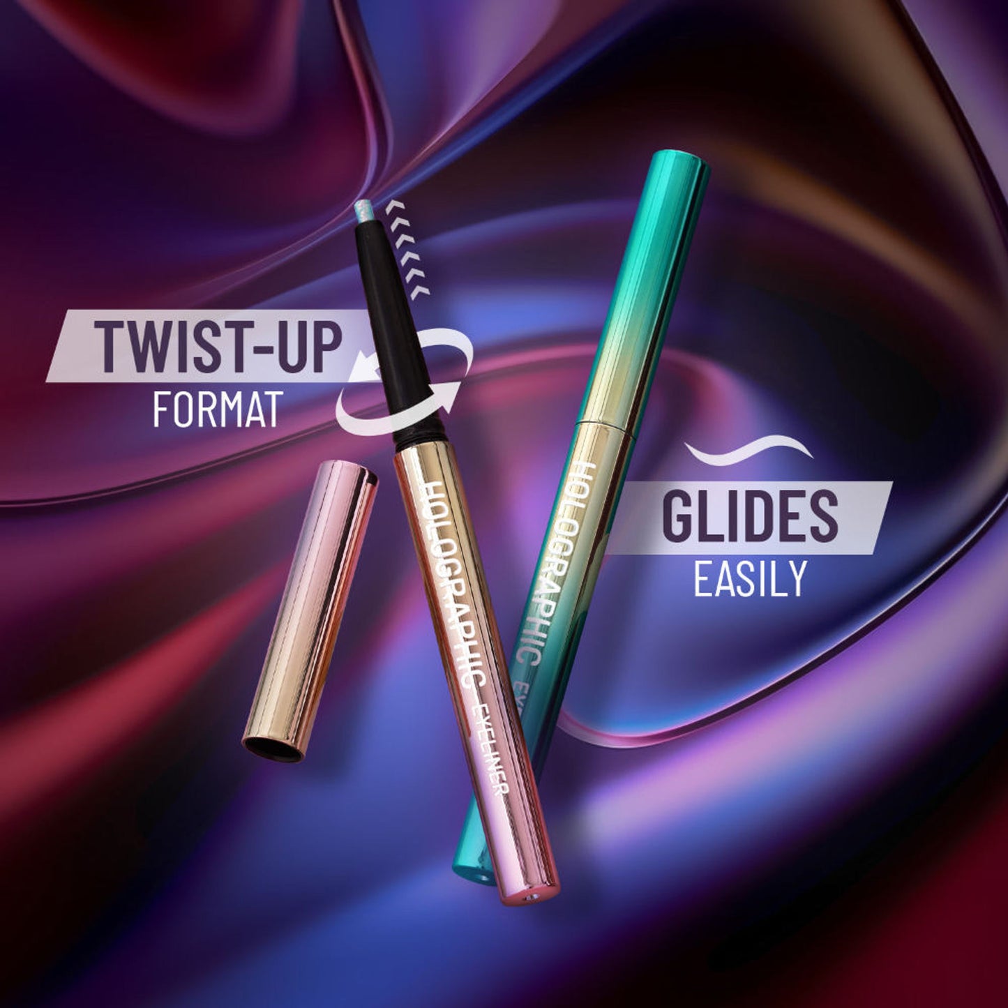 Swiss Beauty Holographic Eyeliner , Multi Chrome Effect , Water -Proof ,Smudge Proof - 4 Nebula - Distacart