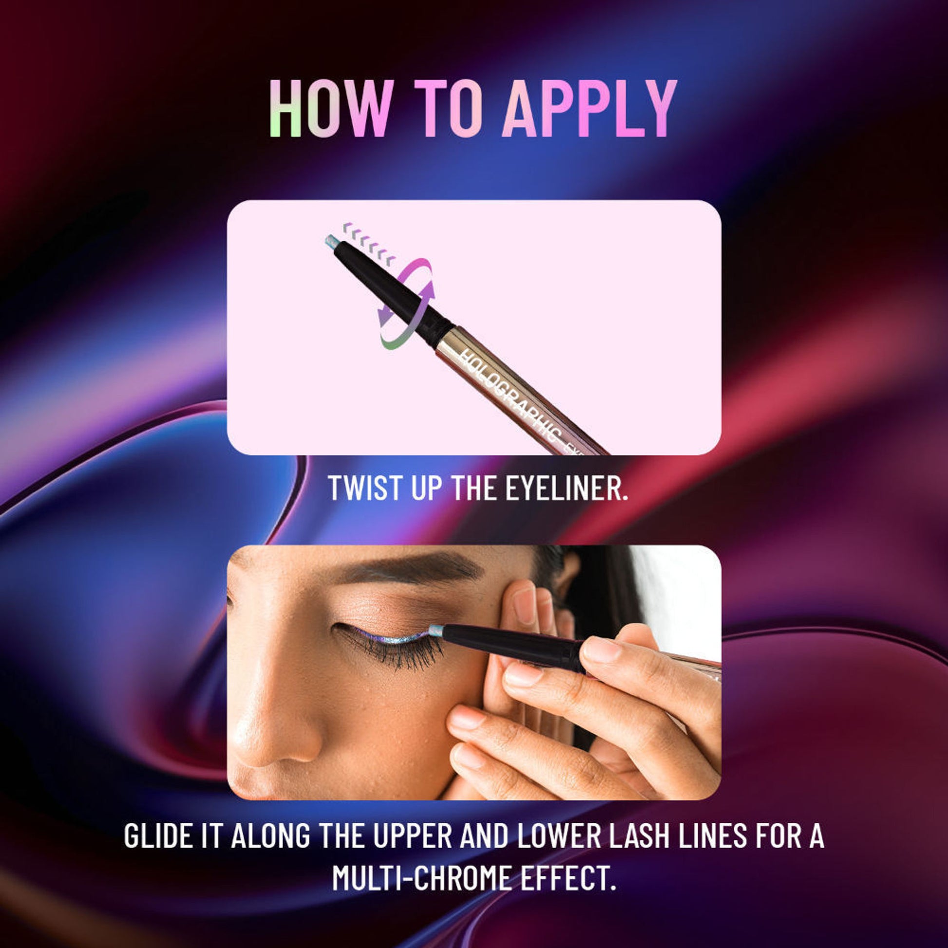 Swiss Beauty Holographic Eyeliner , Multi Chrome Effect , Water -Proof ,Smudge Proof - 4 Nebula - Distacart