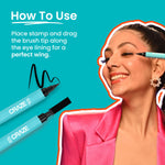 Thumbnail for Swiss Beauty CRAZE Eyeliner and Stamp Duo Wing Eyeliner Stamp and Pen Waterproof Formula - Black - Distacart
