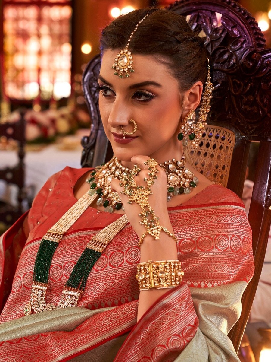 Anouk Ethnic Motifs Woven Design Zari Silk Blend Kanjeevaram Saree - Distacart