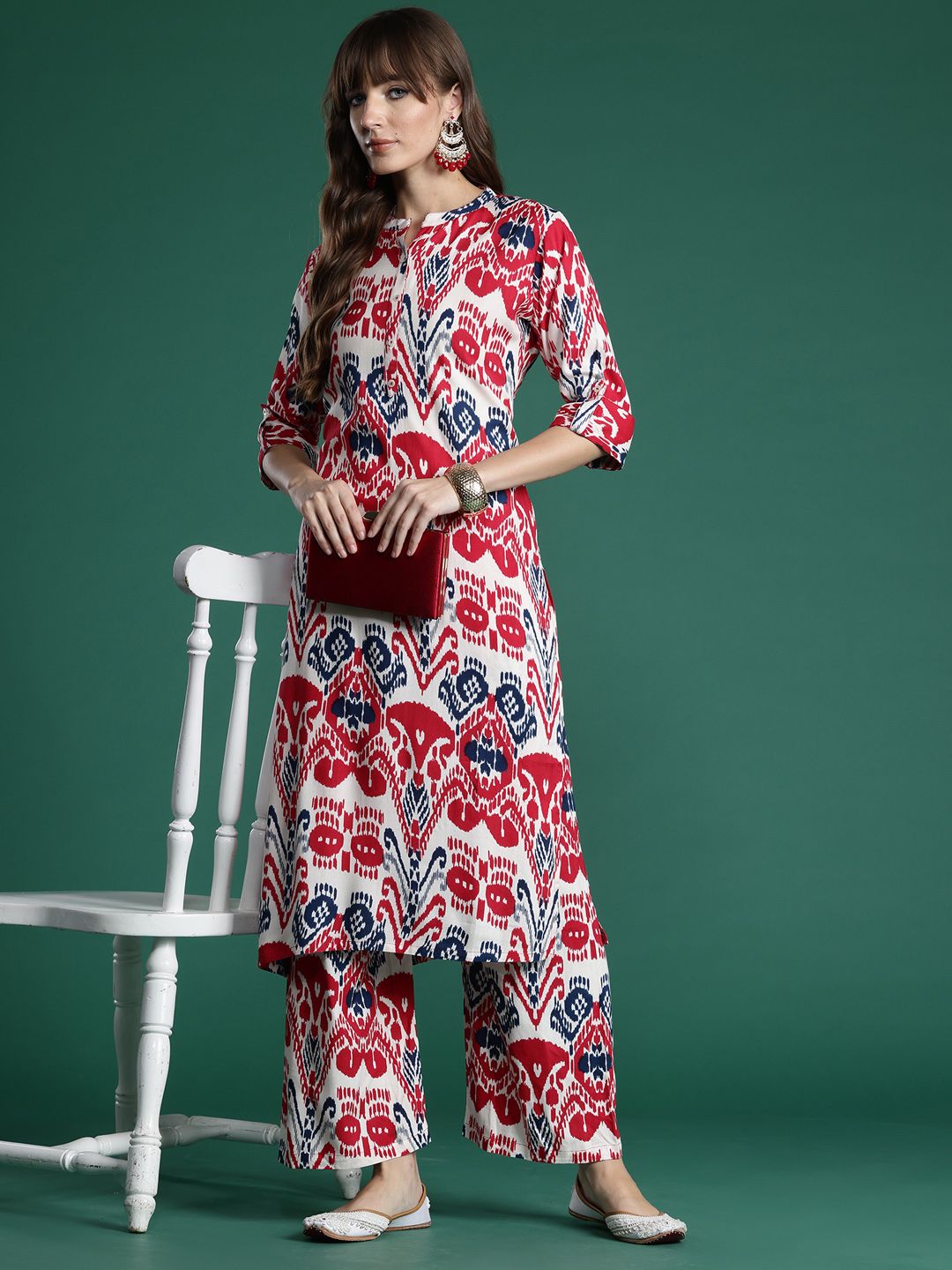 Indo Era Ethnic Motifs Printed Kurta with Palazzos - Distacart