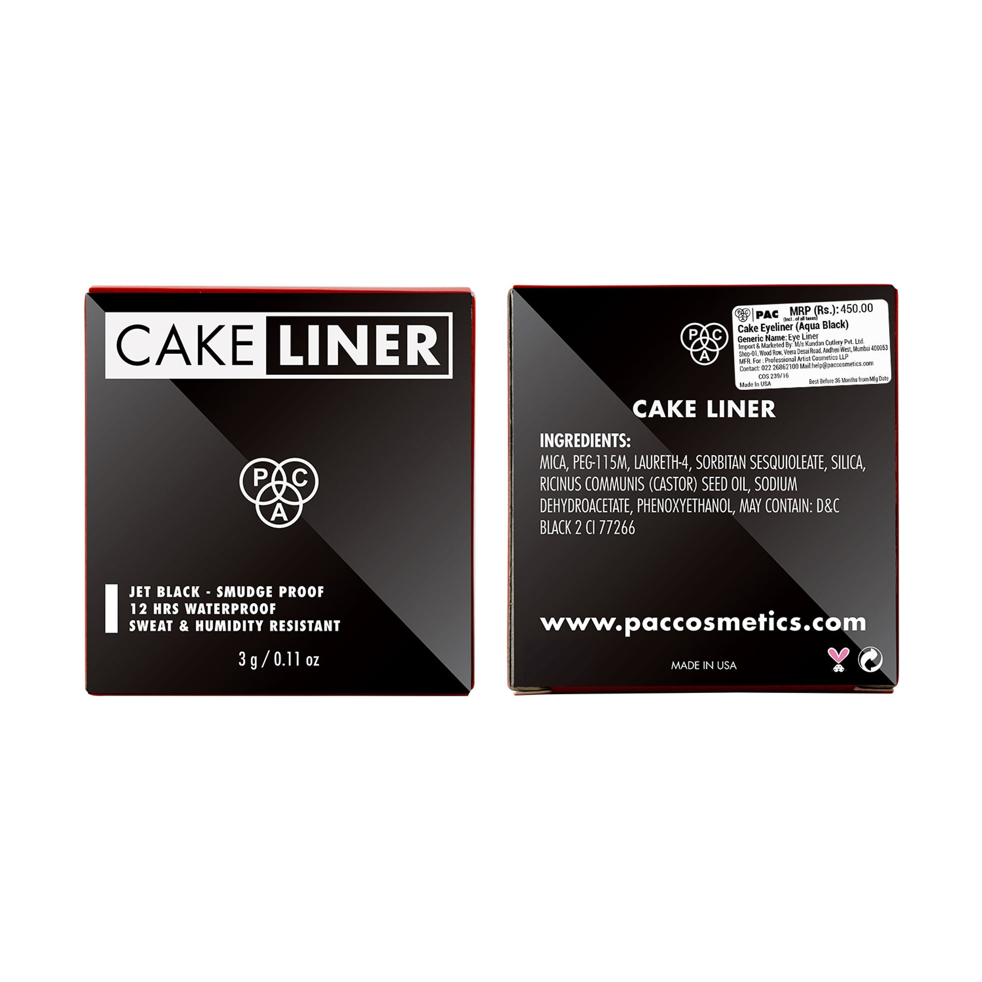 PAC Studio Cake Eyeliner - Aqua Black - Distacart