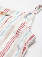 Thumbnail for Anouk Women Striped Regular Pure Cotton Kurta with Palazzos