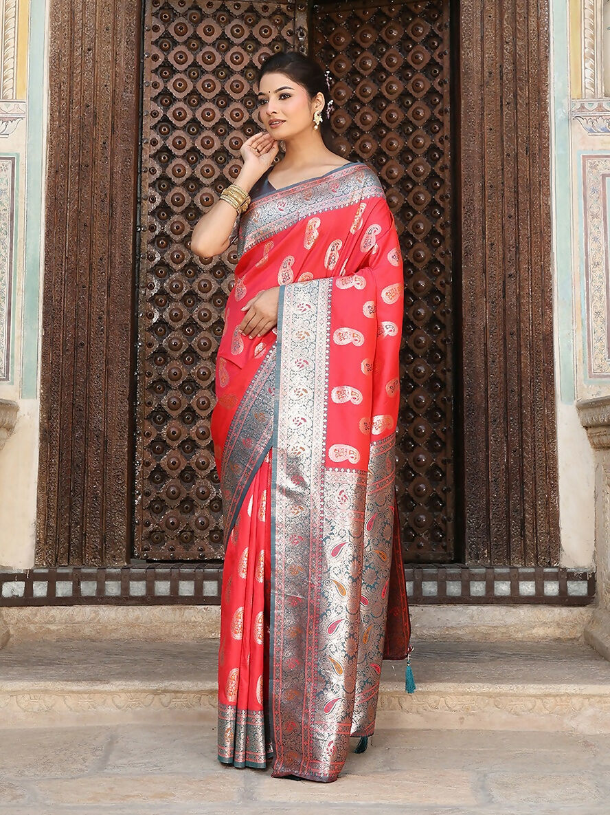 Astita Red Silk Saree