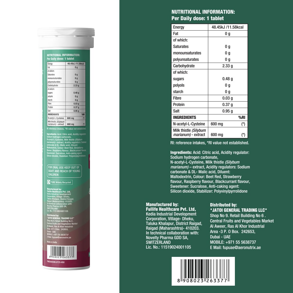 Fast&Up Liver Detox - Daily Liver Cleanser Drink Milk Thistle + NAC Tablets