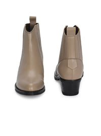 Thumbnail for Delize Women Mid-Top Ankle Block Heeled Chelsea Boots