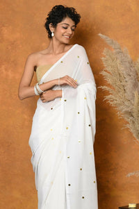 Thumbnail for Very Much Indian Pure Mul Cotton Handloom Saree - Distacart