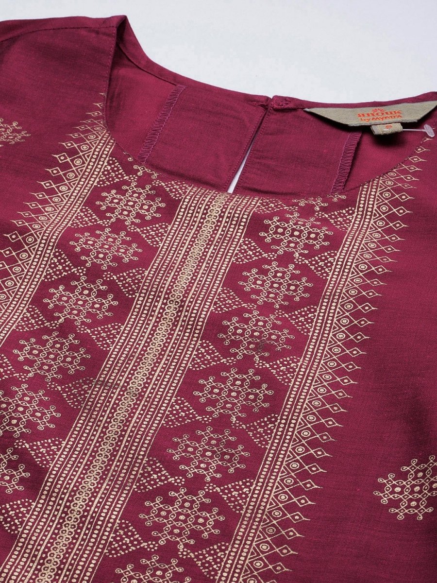 Anouk Women Ethnic Motifs Printed Empire Kurta with Trousers - Distacart