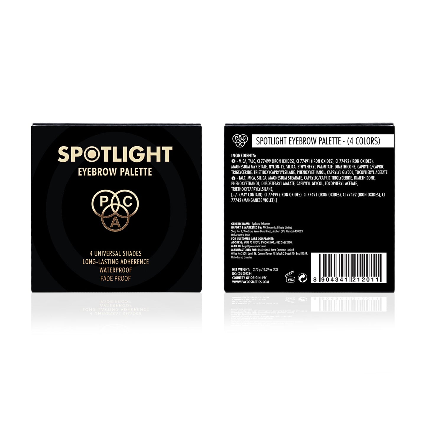 PAC Studio Spotlight Eyebrow Palette X4 - Longlasting Micro Fine Powder Formula, Pigmented Natural Shades - Distacart