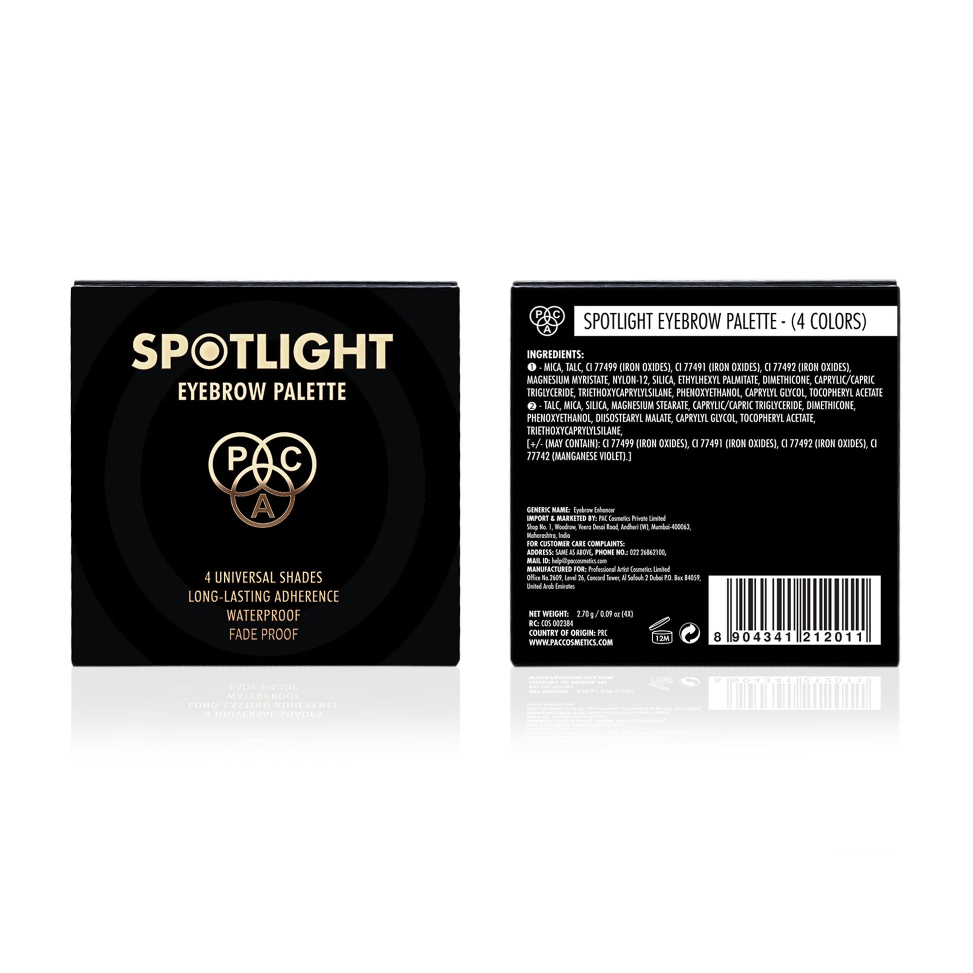 PAC Studio Spotlight Eyebrow Palette X4 - Longlasting Micro Fine Powder Formula, Pigmented Natural Shades - Distacart