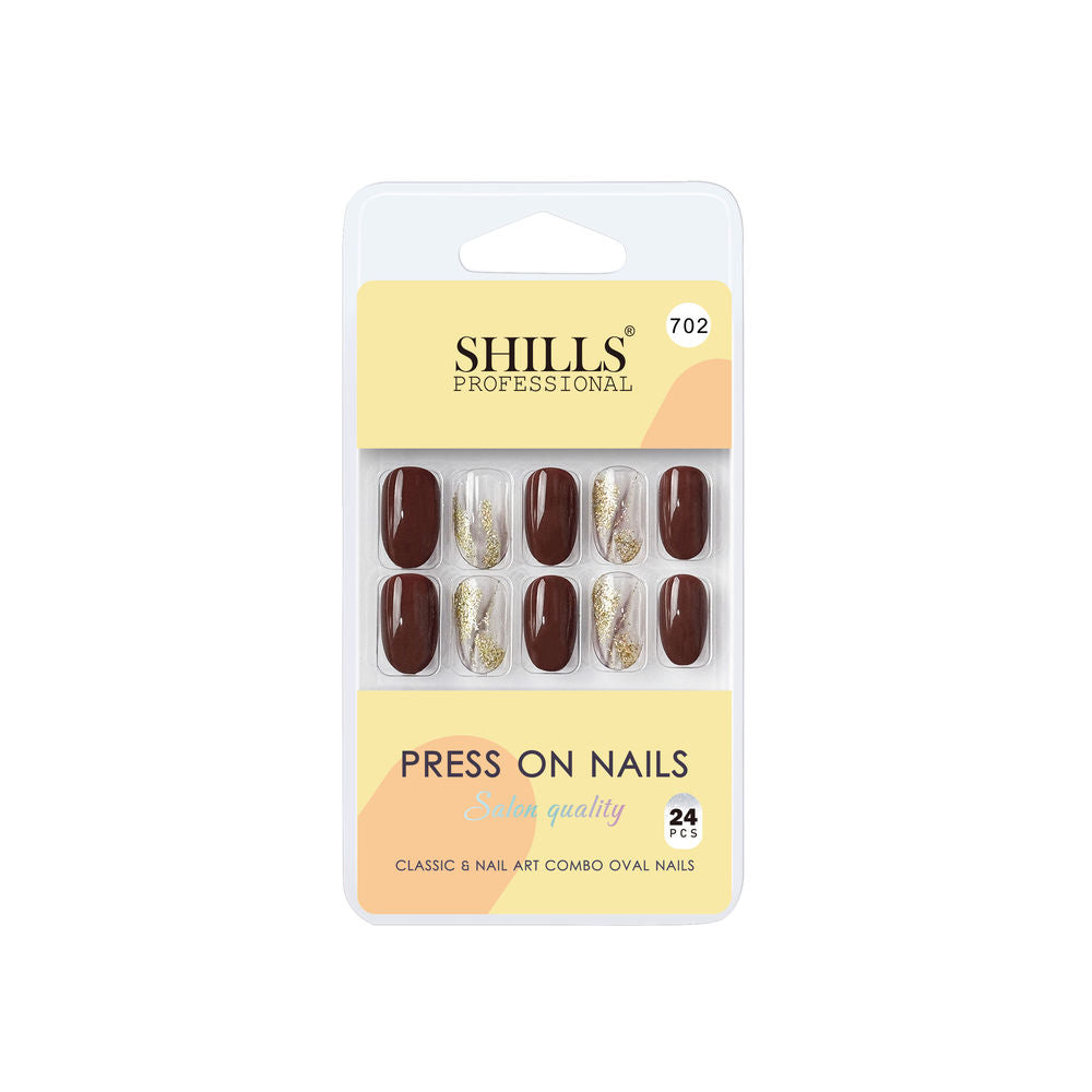shills professional reusable press on nails oval spn702