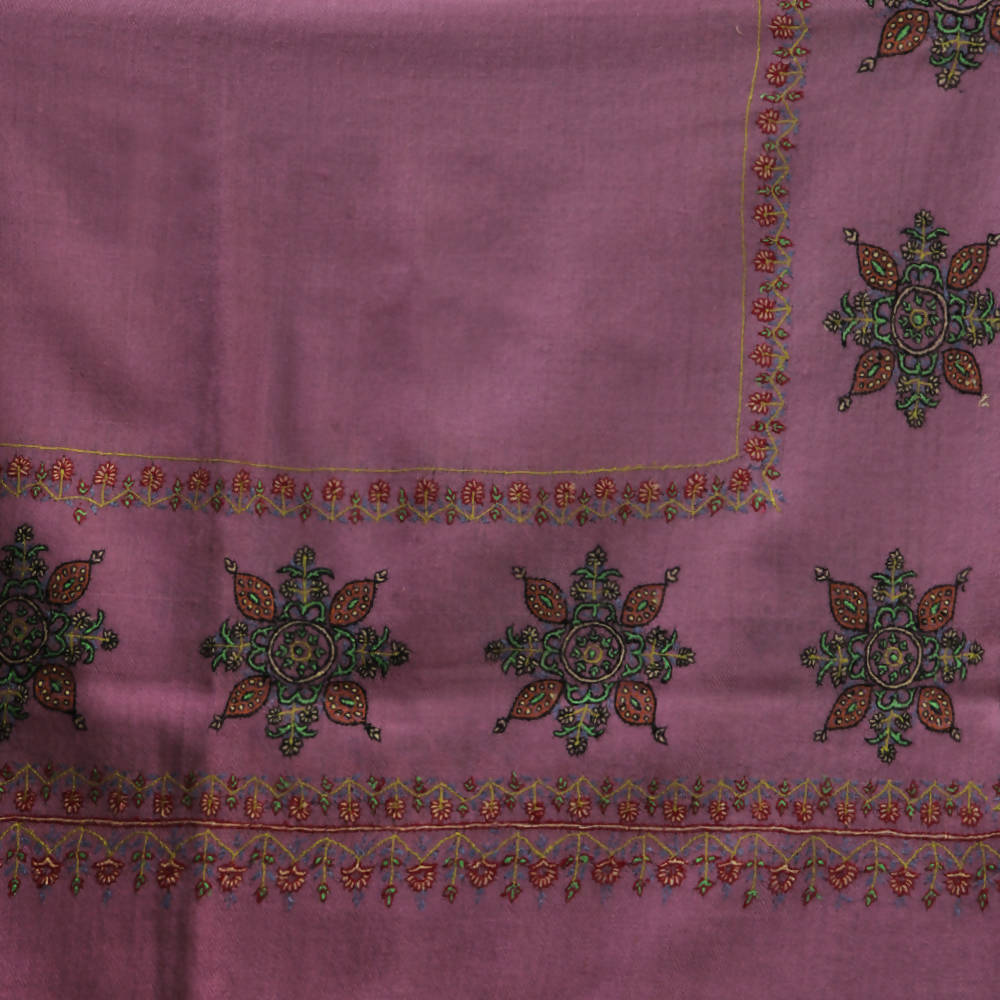 Nizalia Handmade Sozni Work Mouve Pashmina - Limited Time Offer - Distacart