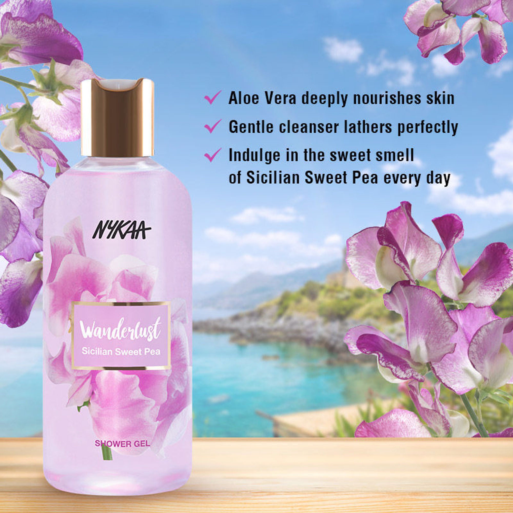 Wanderlust Shower Gels - Sicilian Sweet Pea - Distacart
