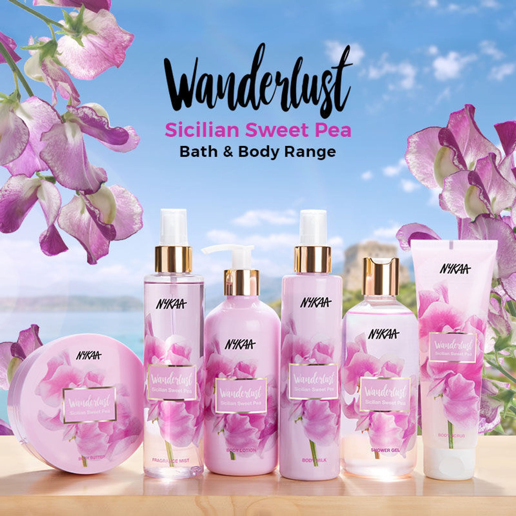 Wanderlust Shower Gels - Sicilian Sweet Pea - Distacart