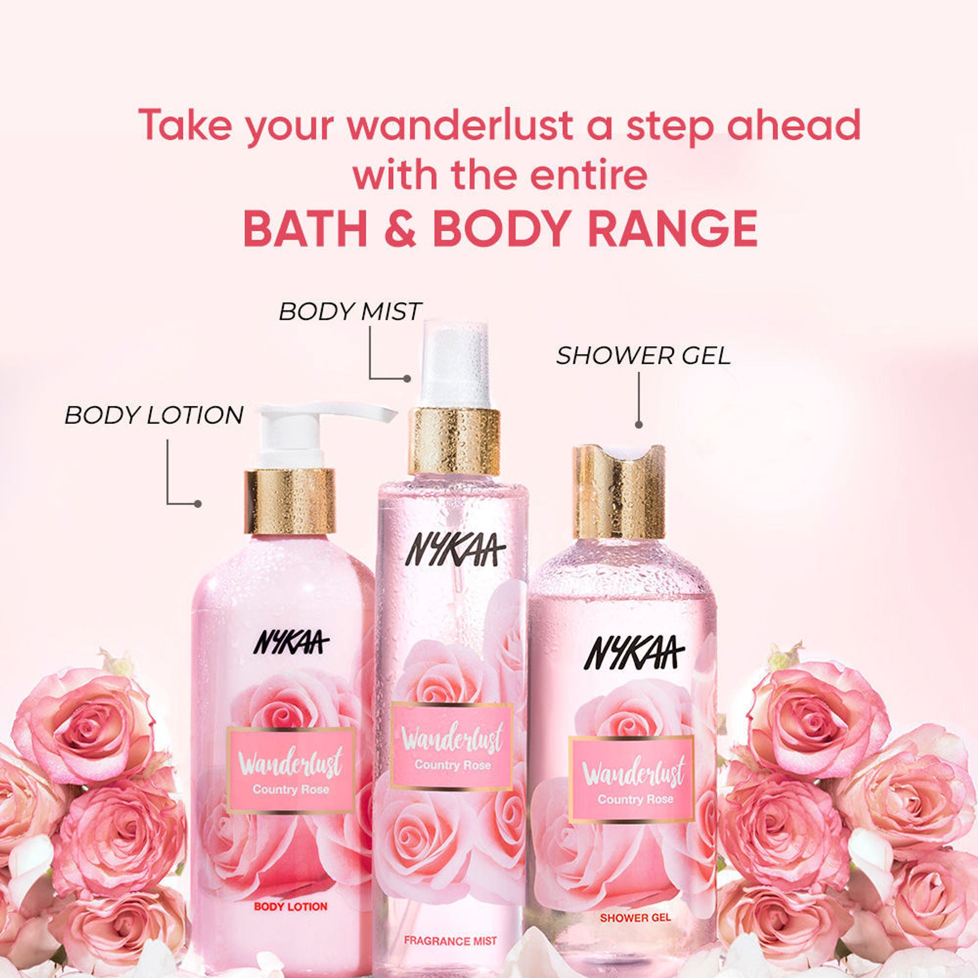 Wanderlust Shower Gels - Country Rose - Distacart