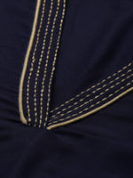 Thumbnail for All About You Women Navy Blue Zari Detailed Regular Kurta with Trousers & Dupatta - Distacart