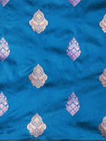 Thumbnail for Anouk Blue & Gold-Toned Ethnic Motifs Woven Design Banarasi Saree - Distacart