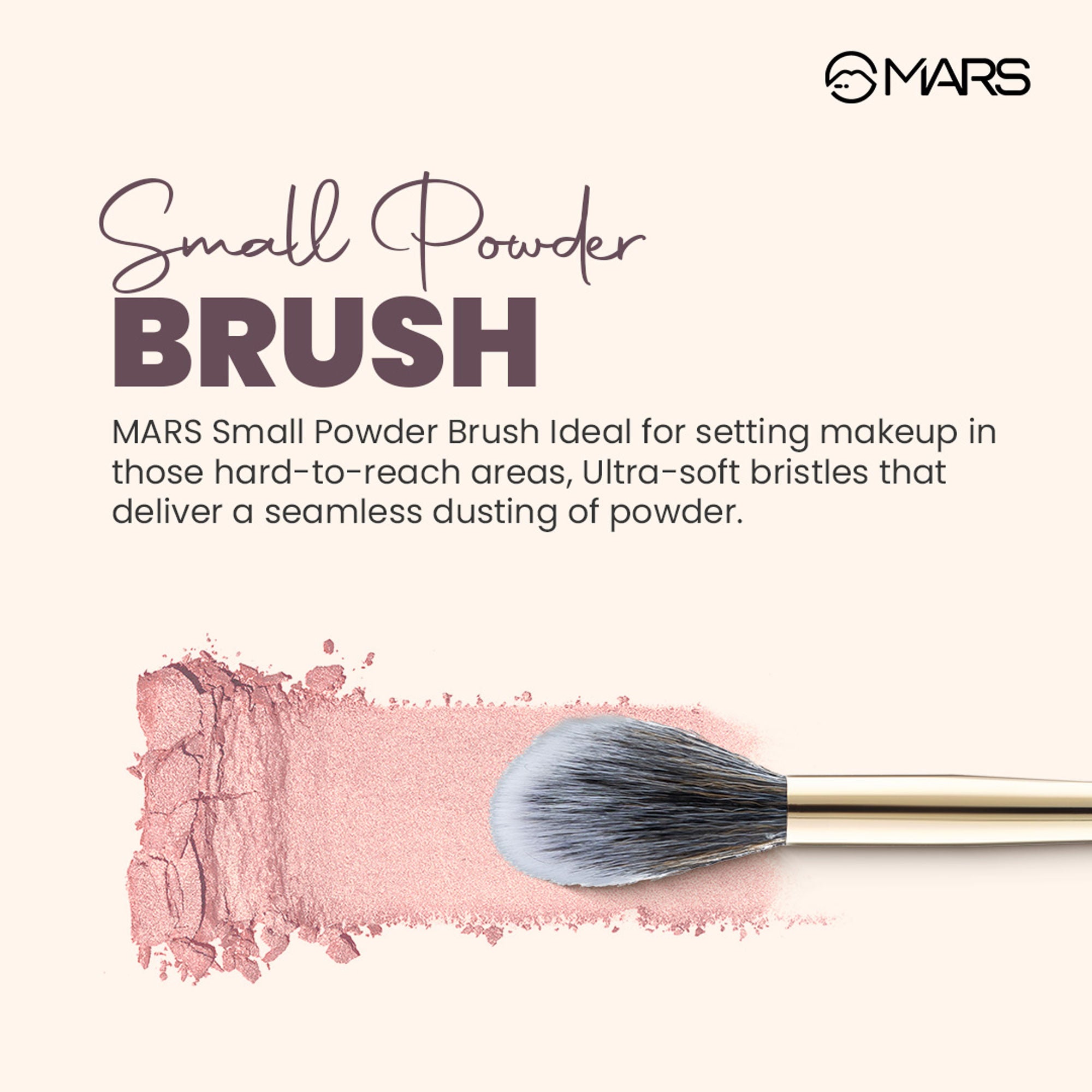 MARS Cosmetics Artist's Arsenal Professional Small Powder Golden Brush BRF-08 - Distacart