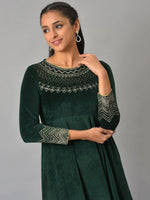 Thumbnail for AURELIA Sequined Detailed A-Line Midi Ethnic Dress
