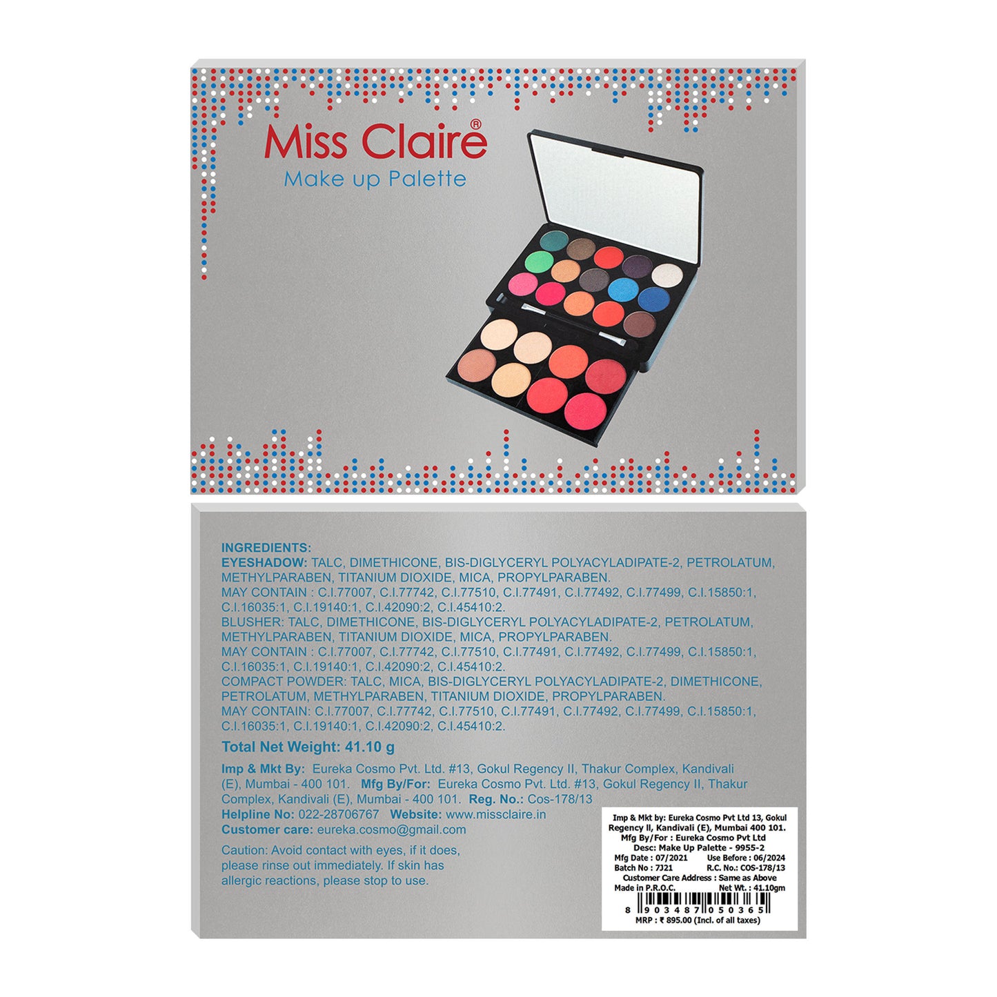 Miss Claire Makeup Palette 9955-2 - Distacart