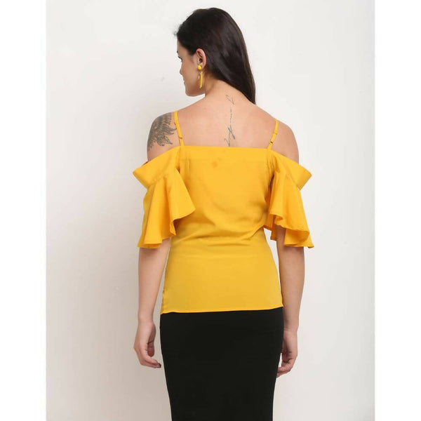 Aastha Fashion Women's Yellow Polyester Solid Casual Top - Distacart