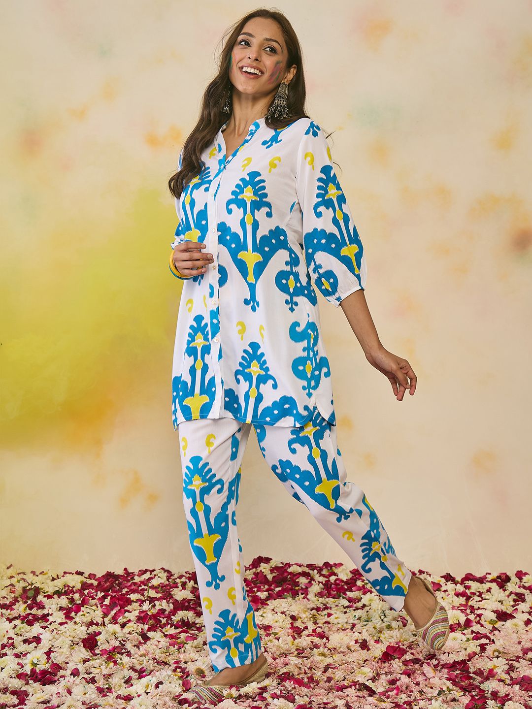 Indo Era Women Printed Regular Kurti with Trousers - Distacart