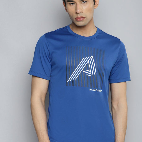 Alcis Men Blue Typography Printed Slim Fit Training Or Gym T-shirt - Distacart