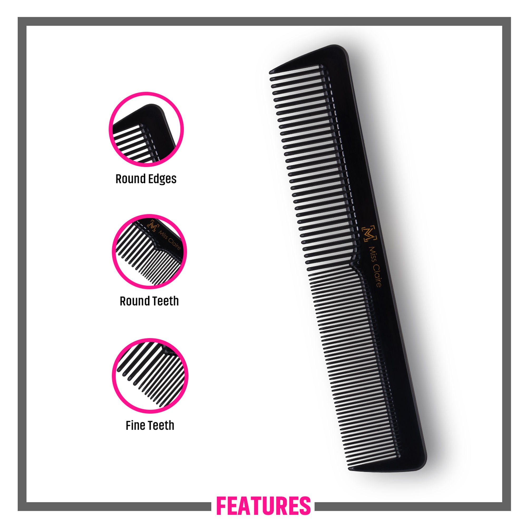 Miss Claire 255 Hair Comb - Black
