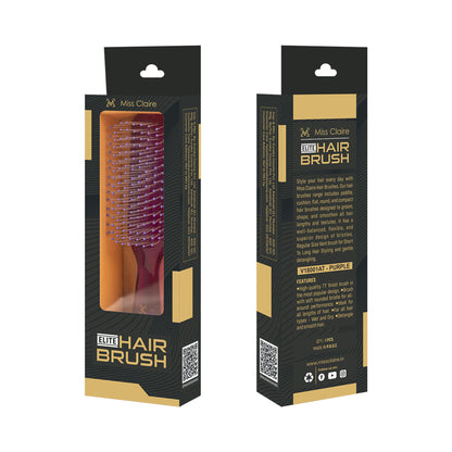 Miss Claire V18001At Flat Hair Brush - Purple - Distacart