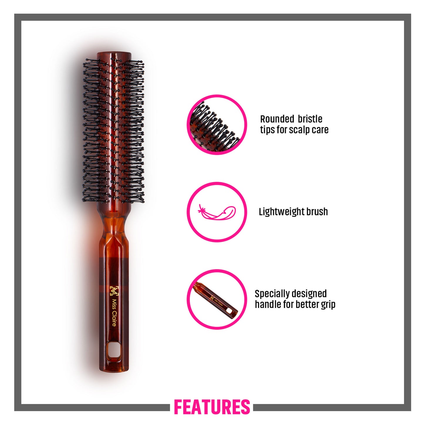 Miss Claire R67004Tt Round Hair Brush - Distacart